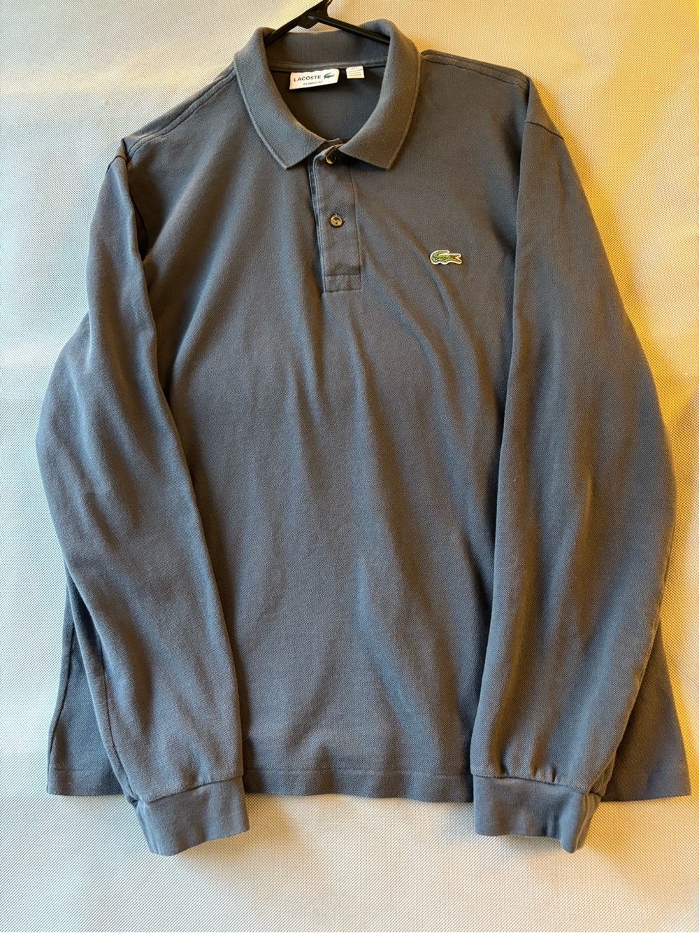 Lacoste Men’s Long Sleeve Polo Shirt - Charcoal